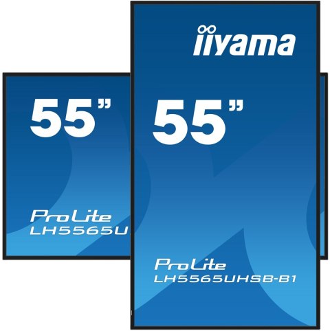 Iiyama LH5565UHSB-B1 signage display Kiosk 138,7 cm (54.6") LED Wi-Fi 800 cd/m2 4K Ultra HD Czarny Procesor wbudowany Android 11