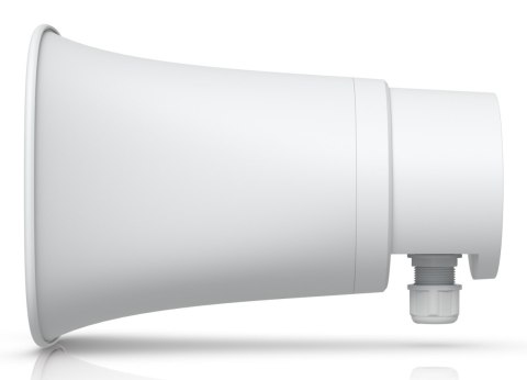 Zewnętrzny klakson Ubiquiti PoE 120 dB przeznaczony do pracy w każdych warunkach atmosferycznych