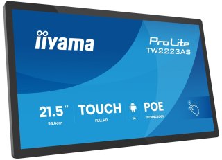 Iiyama TW2223AS-B3P signage display Interaktywny płaski panel 54,6 cm (21.5") Wi-Fi 450 cd/m2 Full HD Czarny Ekran dotykowy Proc