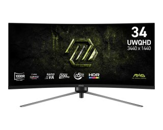 MSI MAG 345CQRF E20 monitor komputerowy 86,4 cm (34") 3440 x 1440 px UltraWide Dual Quad HD Czarny