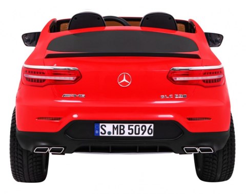 Auto Mercedes GLC 63S dla dzieci Czerwony + Napęd 4x4 + MP4 + LED + Ekoskóra + Wolny Start + EVA
