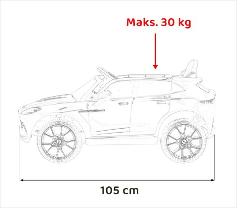 Aston Martin DBX na akumulator dla dzieci Czerwony + Pilot + EVA + Pasy + Wolny Start + Audio LED